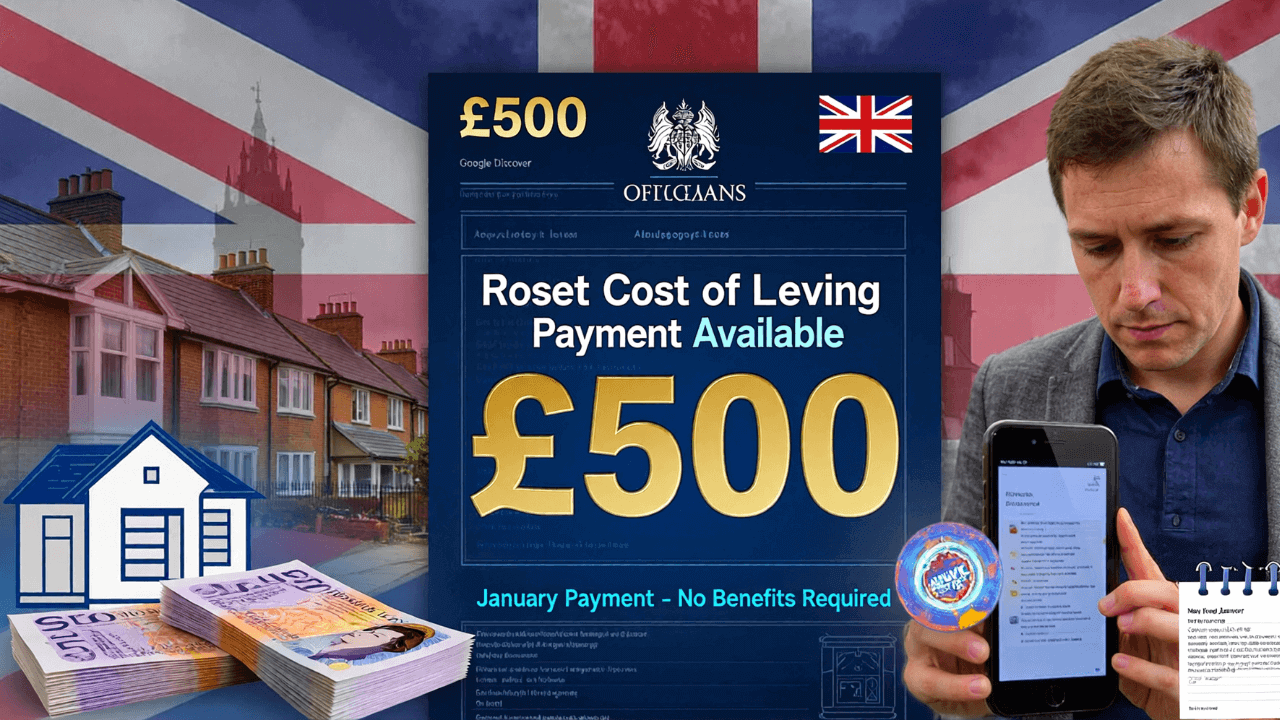 £500 Cost of Living Payment Available to UK Households in January – No Benefits Required