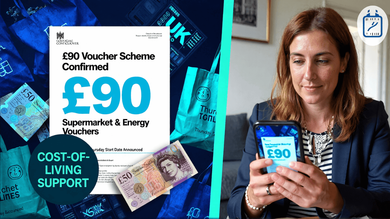 £90 Supermarket and Energy Voucher Scheme Confirmed – Thursday Start Date Announced