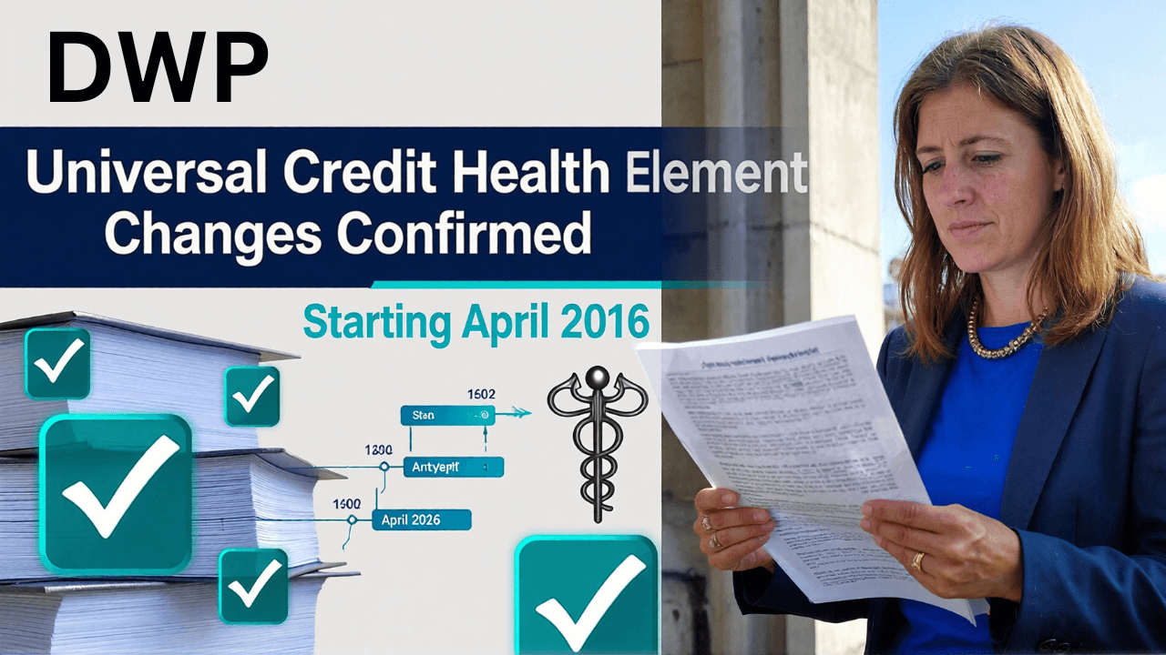 DWP Confirms Universal Credit Health Element Changes Starting April 2026