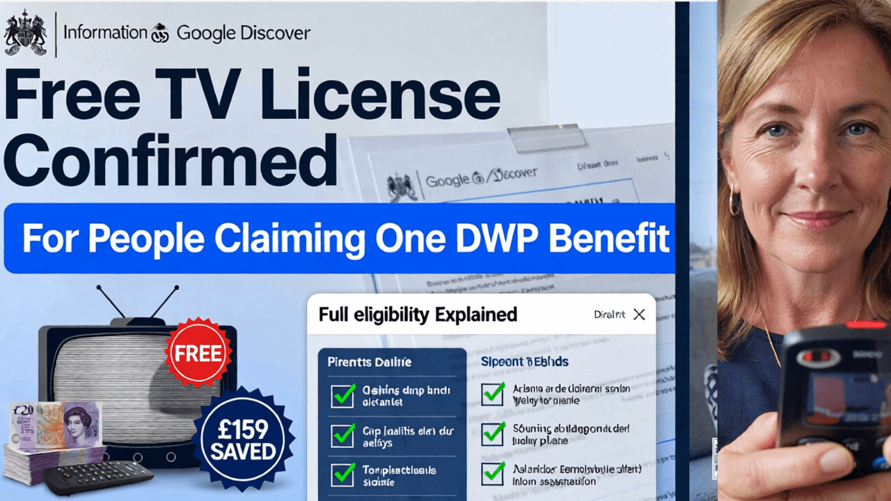 Free TV Licence Confirmed for People Claiming One DWP Benefit – Full Eligibility Explained